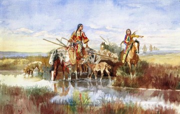 ラストチャンス・オア・バスト 1900年 チャールズ・マリオン・ラッセル アメリカ・インディアン Oil Paintings